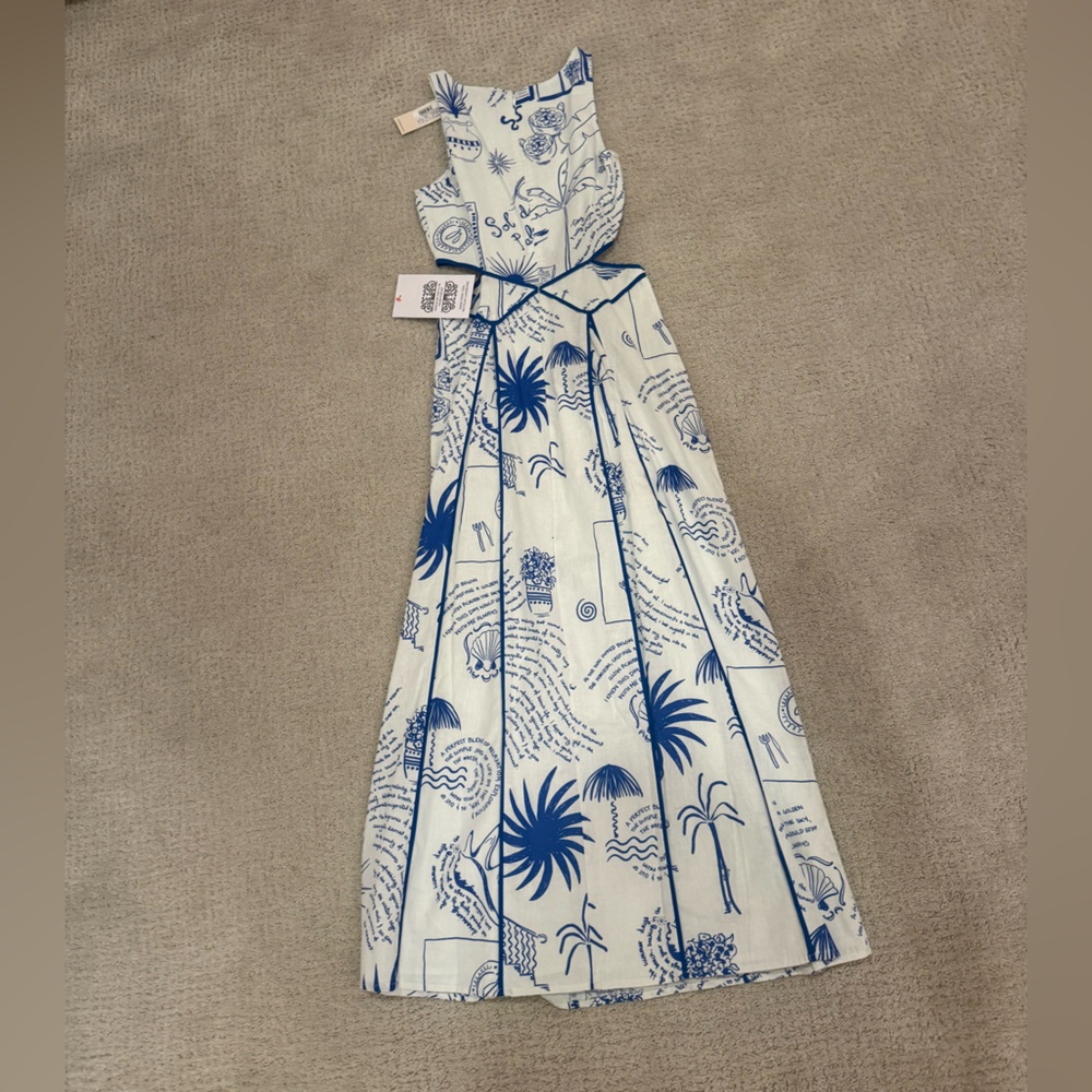 Blue and White Maxi Dress - Picture 2 of 3